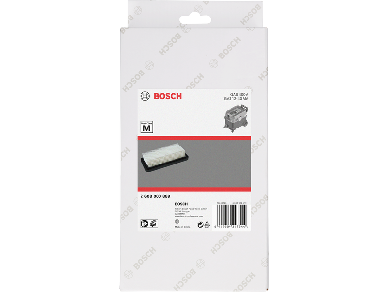 Ploski nagubani filter Bosch PES, za GAS 12-40 MA , GAS 400 A, 2608000889